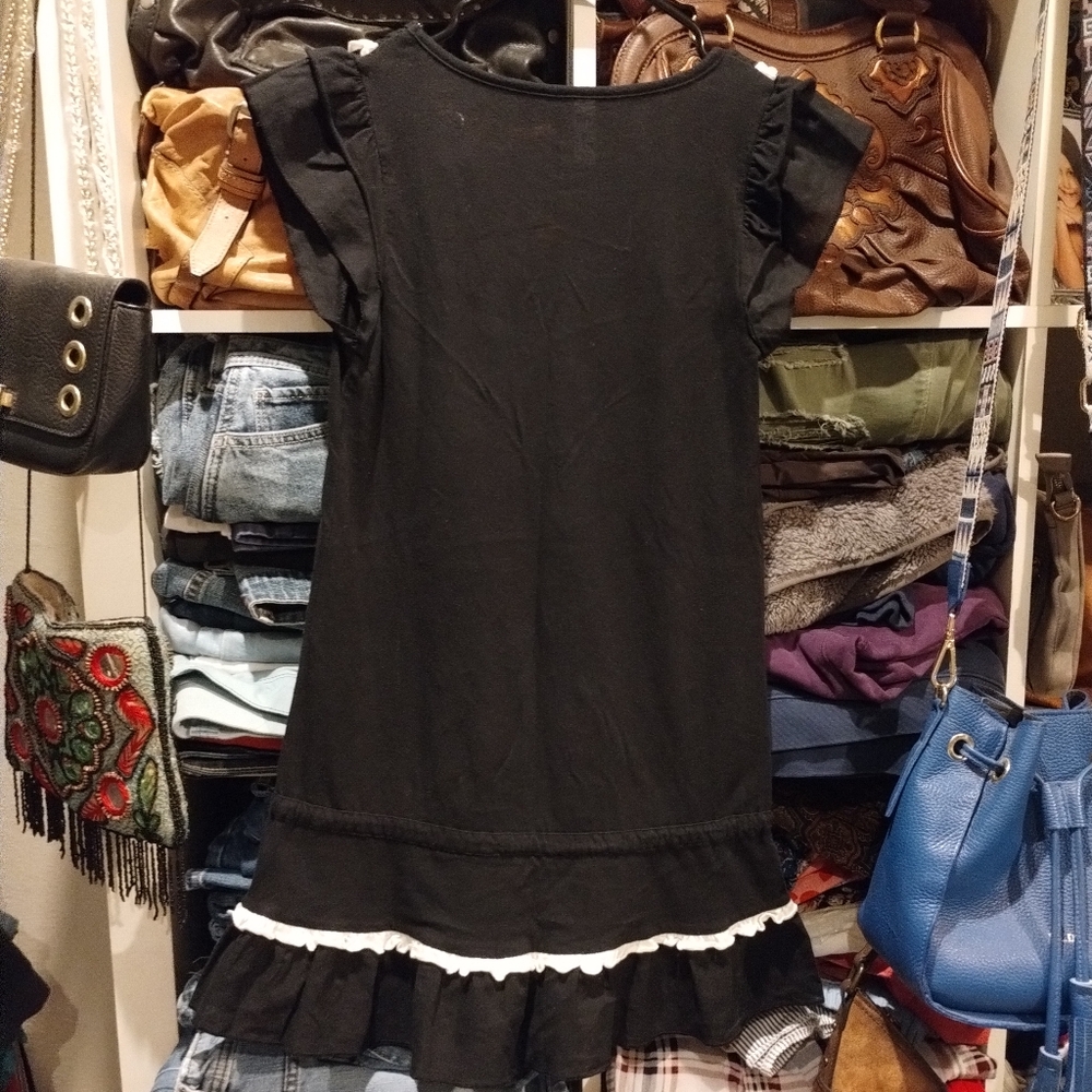 Energie Black Ruffle Trim Peplum Tee -size  Medium - Picture 2 of 16